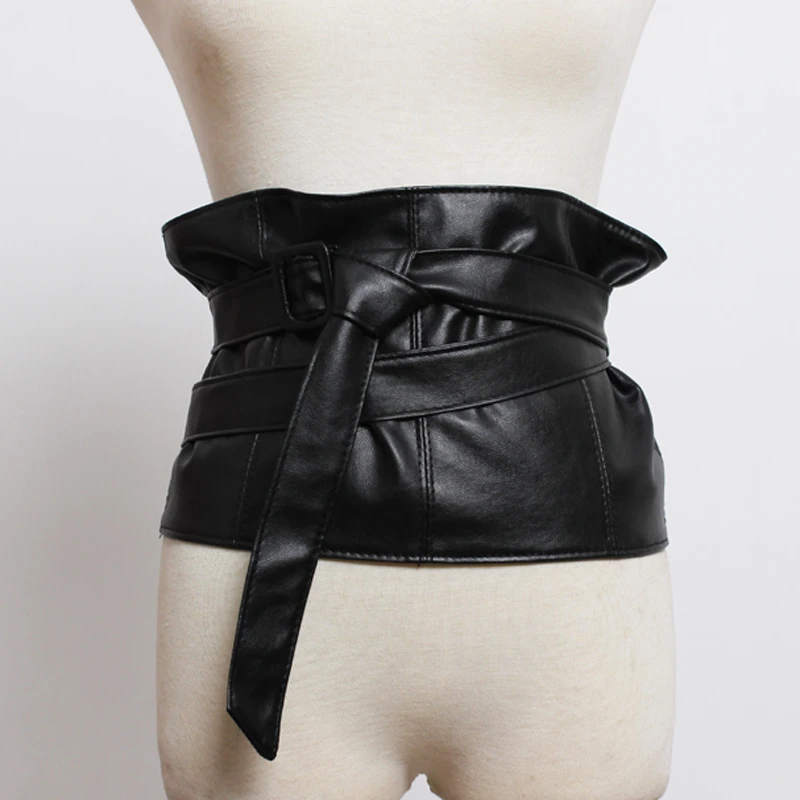 New Brand Faux Leather Super Wide Waist Belt For Women Designer Slim Ultra  Tied Wide Belt Dress Accessories Waistband - Belts - AliExpress
