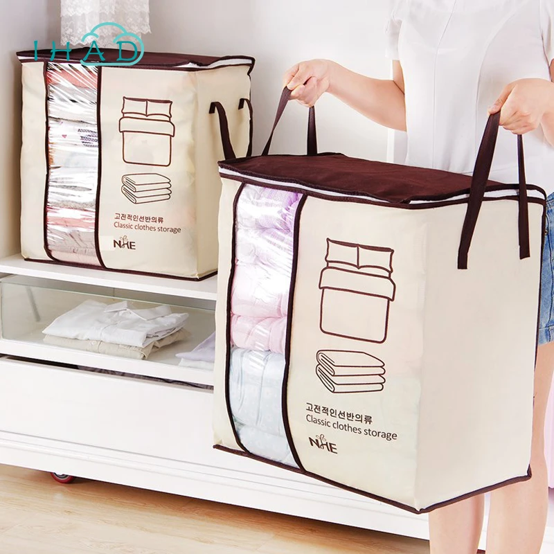 Large capacity clothes Storage Bag Non woven folding quilt Organizer