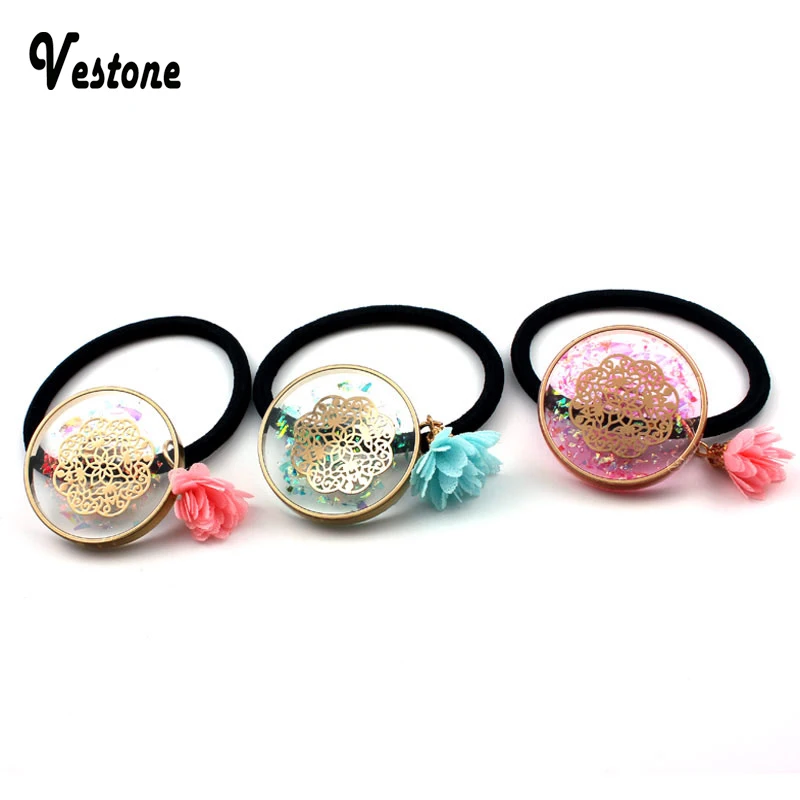 

New style headband small fresh sequins hair ring / resin round personality hair rope rubber band hair accessorie-Chinese style