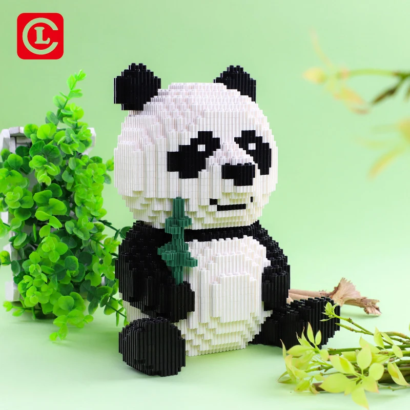 

China Precious Cartoon Panda Animal Bamboo 3D Model DIY Diamond Micro Mini Building Nano Blocks Bricks Assembly Toy gift