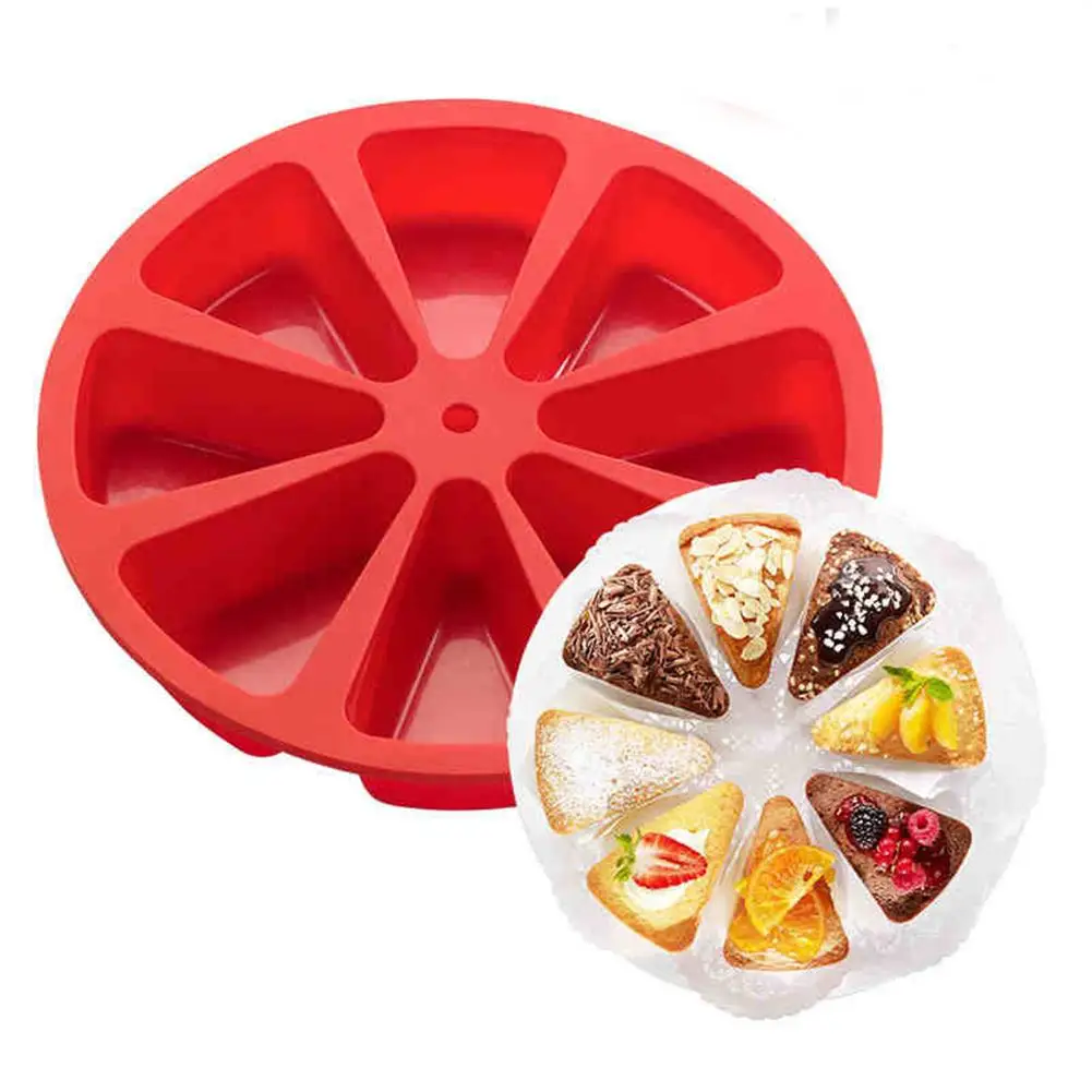 

Triangle 8 Cavities Silicone Desserts Kitchen Bakery Baking Mold Pudding Cake Muffin Fondant Bakeware Moulds 3D DIY Tool