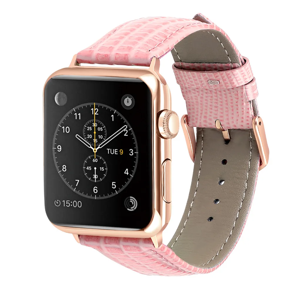 

Luxury Lizard Leather loop for Apple watch strap 38mm 42mm band for iwatch series 4 3 2 1 40mm 44mm