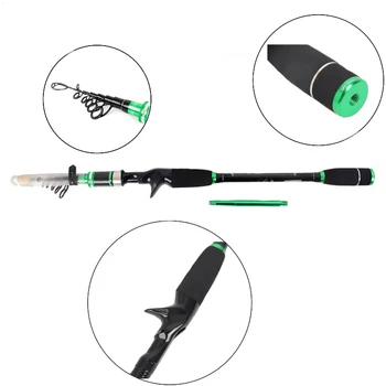 

New Design Army Green Rock Fishing Rod Stream Hand Toughness Carbon Fiber Spinning Telescopic Fishing Rods Casting 2.4m