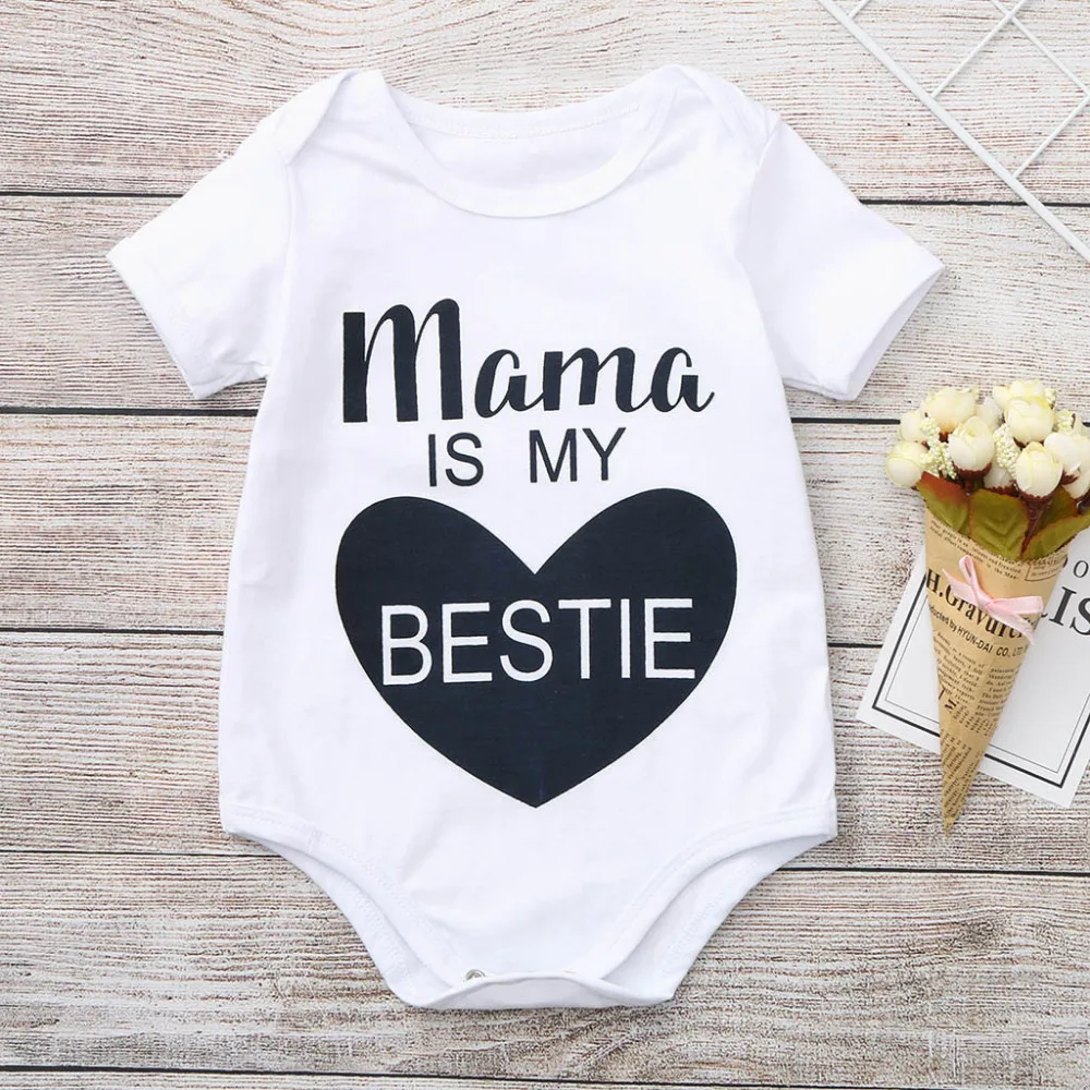 

MUQGEW Summer Jumpsuit Sunsuit Soft Cotton Letter Print Newborn Baby Clothes Short Sleeve For Girls Boys Rompers Kids Outfits