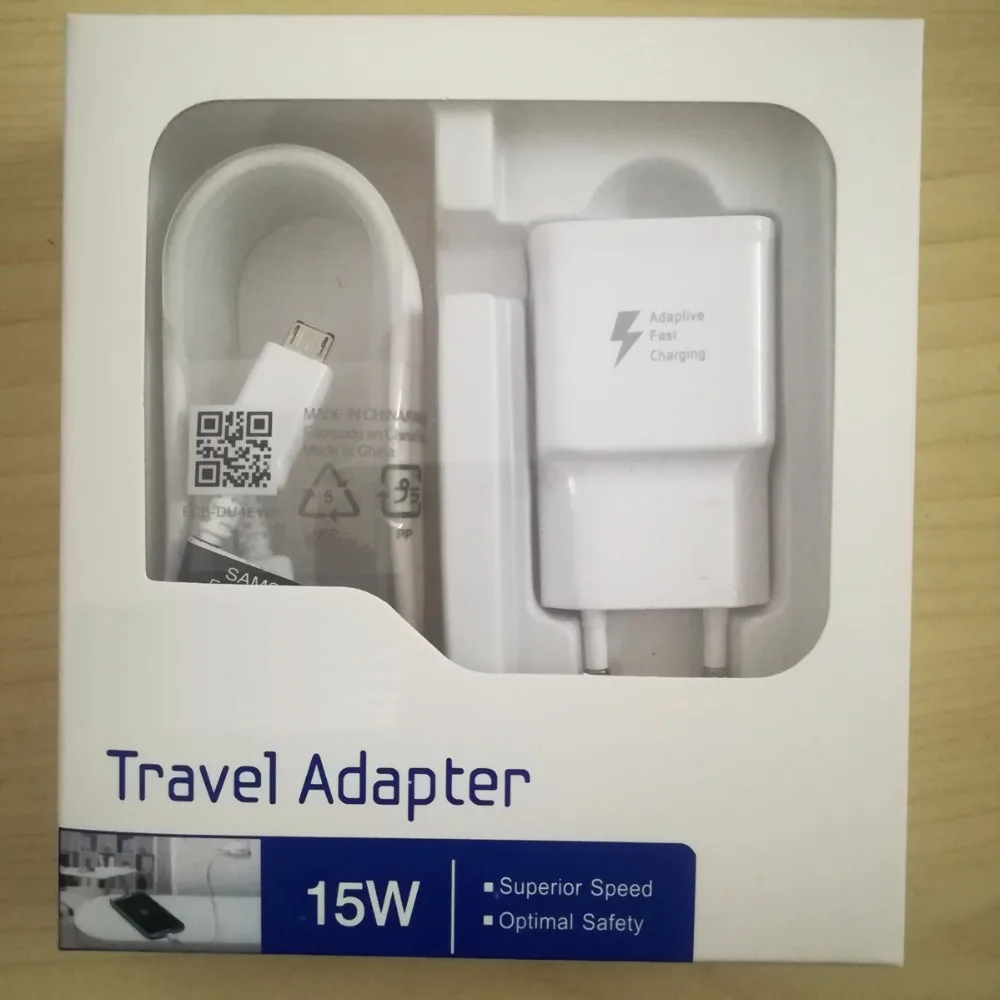 

5V 2A 9V 1.67A 15W US/EU plug Fast Charging Travel adapter Wall Fast Charger +1.5M Micro Usb Data Cable For S6 S7 S9