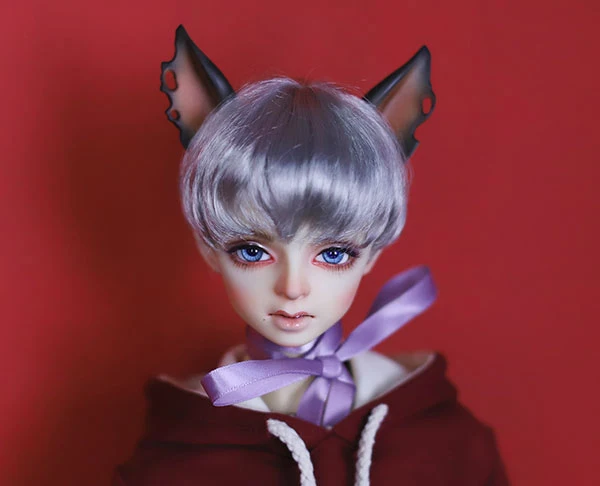 D01-P426 children handmade toy 1/6 1/4 1/3 Doll Accessories BJD/SD doll wig boy Soft silver gray short hair 1pcs