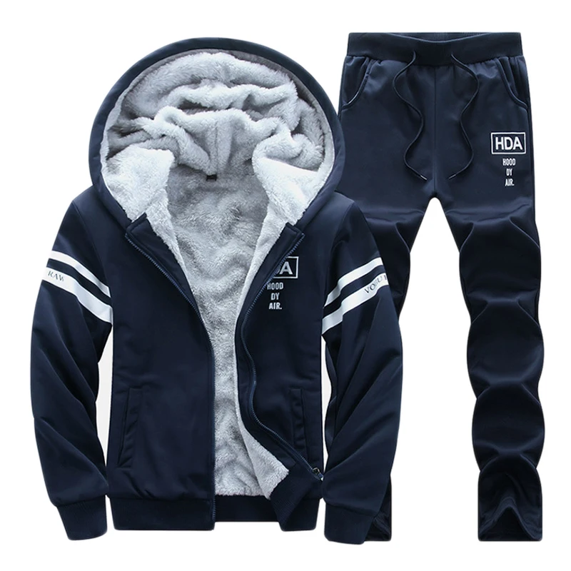 

Men's Winter Thick Warm Sports Running Suit Youth Hooded Sweater Sports Men's Clothing Training Suit Men Workout Running Clothes