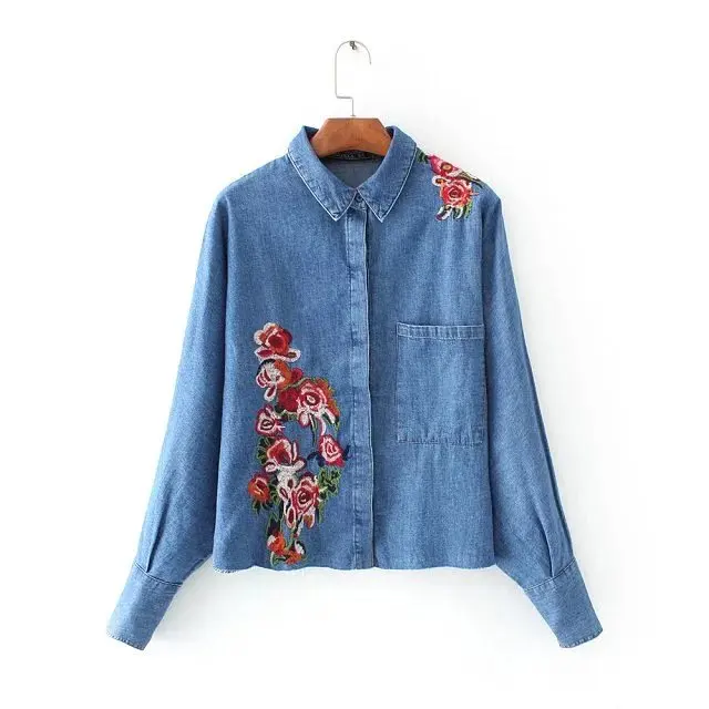 denim shirt with patches