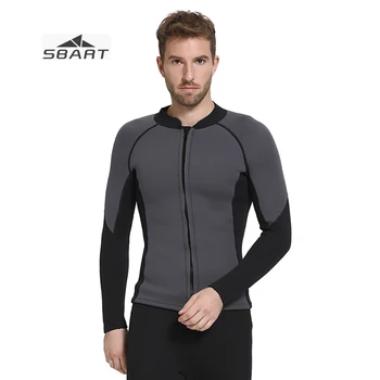 

SBART 2019 3MM Mens Wet suit Jacket Gray Black Anti-Scratch Elastic Slim Keep Warm Neoprene Nylon Ant-jellyfish Diving Suit