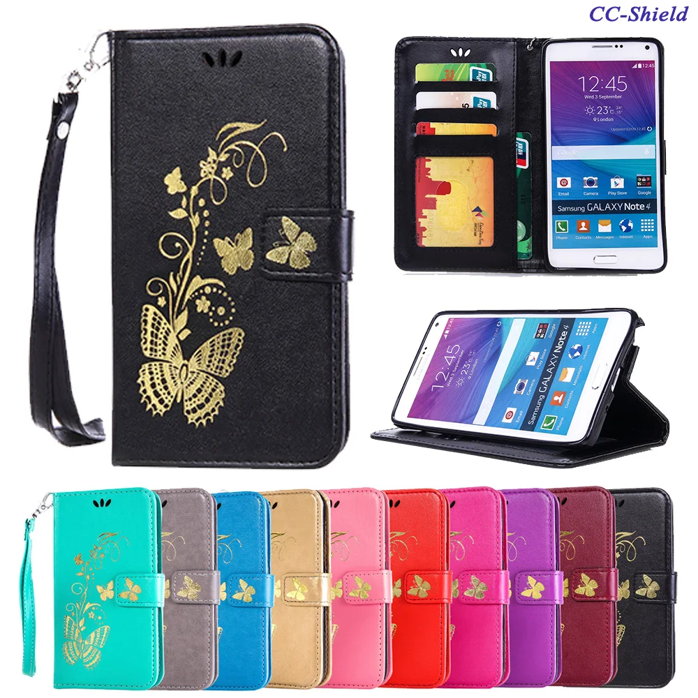 

Flip Case for Samsung Galaxy Note 4 N910F N910U Butterfly Phone Leather Cover for Samsung Galaxy Note4 SM-N910F SM-N910U case