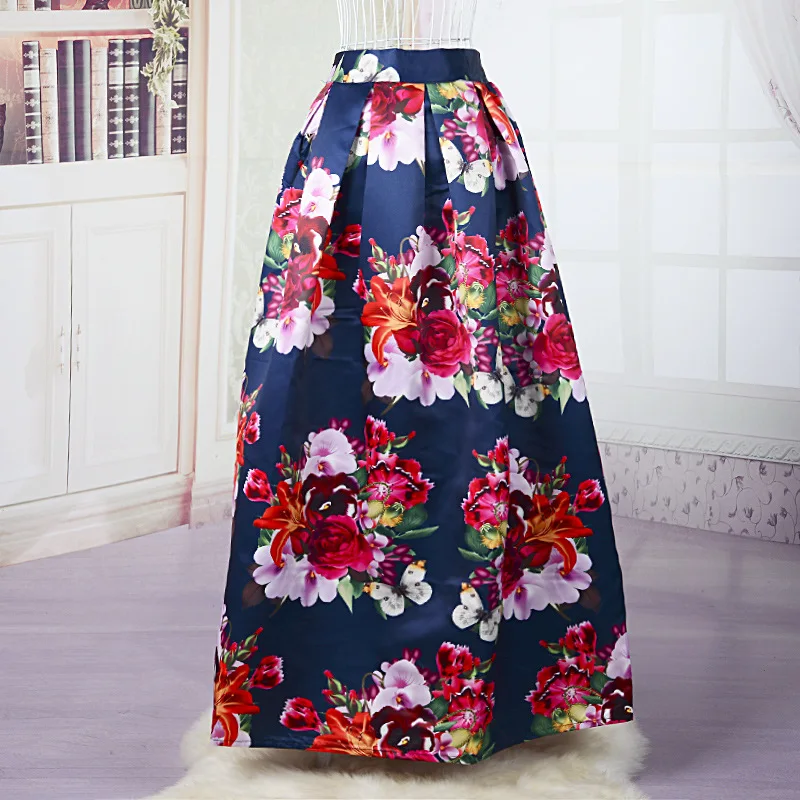 Compare Prices on Print Elastic Waist Ankle Length Long Skirts ...