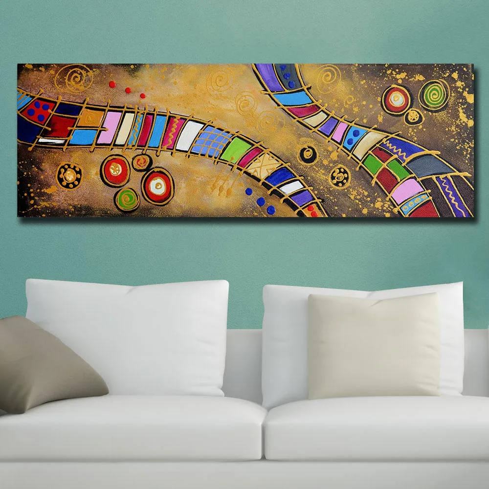 Colorful railroad painting 60X180 4
