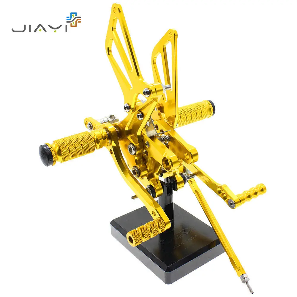 CNC Billet Adjustable Rearset Foot Pegs Pedals Rest Rear Racing Set For