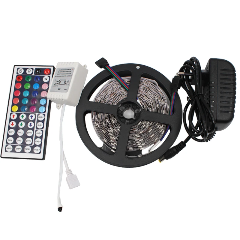 5 м Светодиодная лента RGB LED 5050 SMD 2835 водонепроницаемая гибкая полоса диод DC 12 В + ЕС