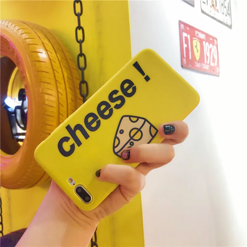 

Candy Color Cheese Phone Case For iphone X Case For iphone 6 6s 7 8 Plus Soft Cover Fashion Simple Cute Pattern Cases Coque Capa