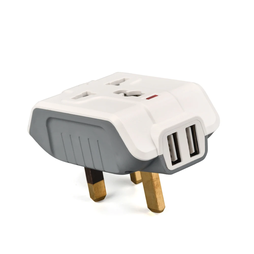 

High quality international travel Adapter Universal wall plug travel plug converter AC Outlets 2 USB Ports all-in-one for UK