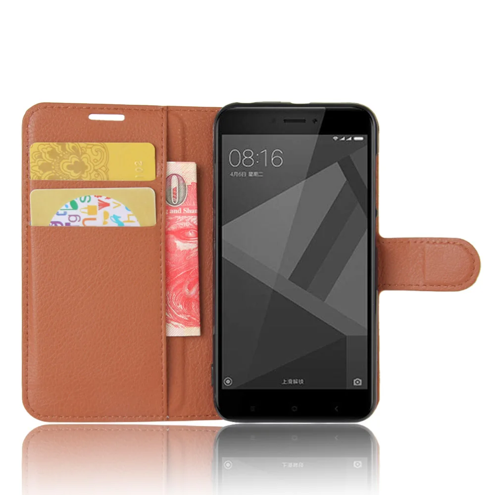 Для Xiaomi Redmi 4X случае Роскошные Флип Бумажник кожаный чехол для Xiaomi Redmi 4X стенд Функция держатель для карт