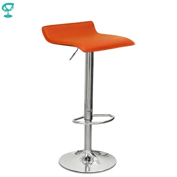 

94526 Barneo N-38 Leather Kitchen Breakfast Bar Stool Swivel Bar Chair orange free shipping in Russia