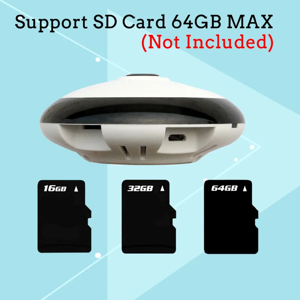 Беспроводная ip камера DAYTECH WiFi наблюдения HD 960 P панорамная с углом обзора 360