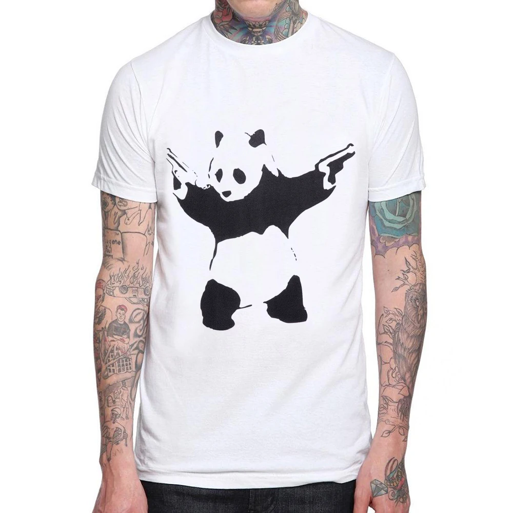 

Panda T Shirt Man Design Funny Love Creative Printed Men T-shirt Casual Basic 100% Cotton Tops Hipster Funny Tee Mens T Shirts