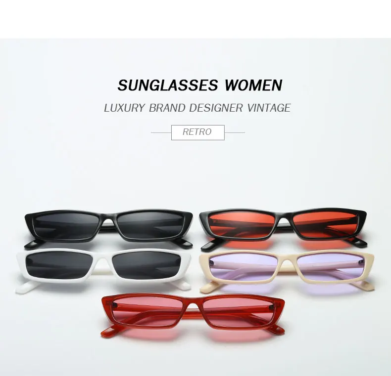 Винтажные прямоугольные солнцезащитные очки, женские брендовые дизайнерские солнцезащитные очки в небольшой оправе, ретро черные очки