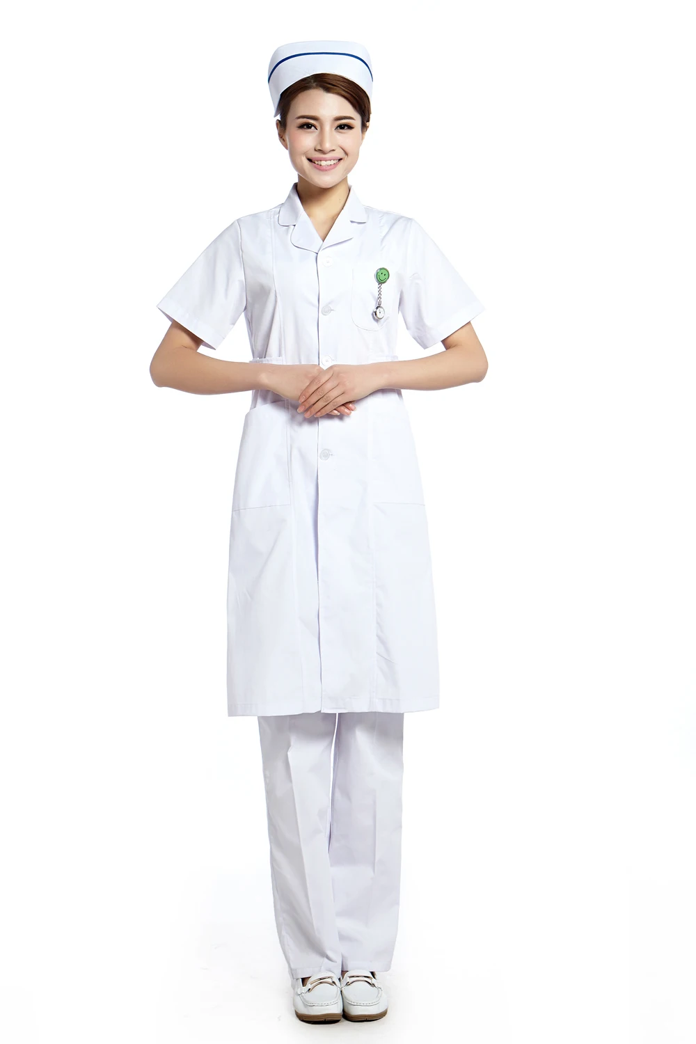 2015 OEM nurse uniform cotton fabric short sleeve women nurse uniform