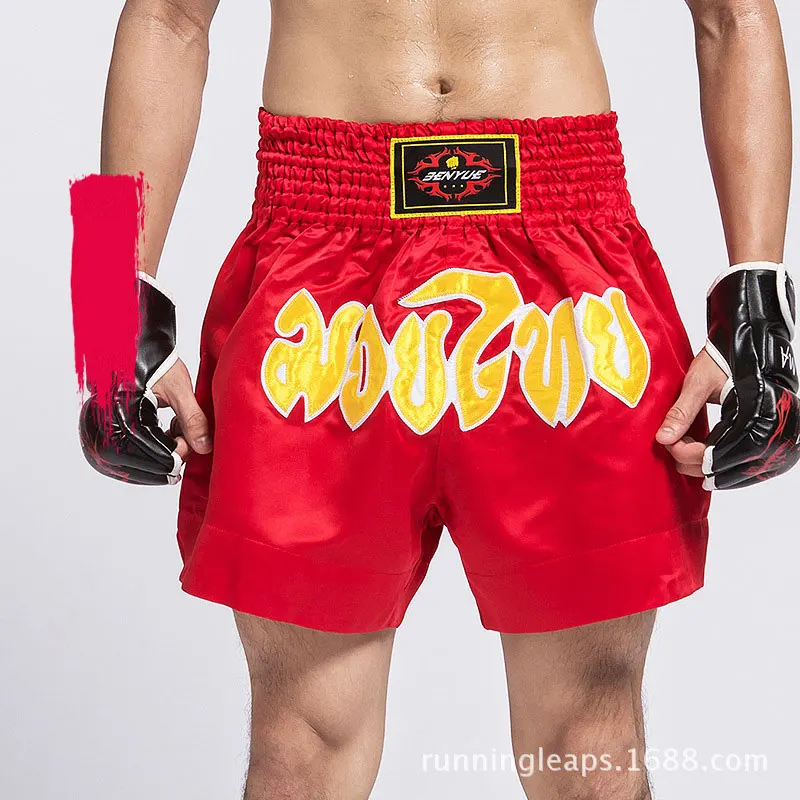 Мужские и женские боксерский бой шорты с вышивкой, боксерские шорты, боевые, искусства Бокс, шорты Sanda, шорты Muay Thai Muaythai, одежда
