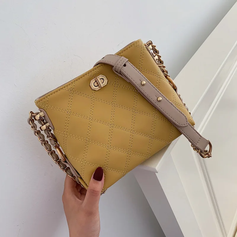 

Female Crossbody Bags For Women 2019 Quality PU Leather Luxury Handbags Designer Sac Main Ladies Lattice Shoulder Messenger Bag