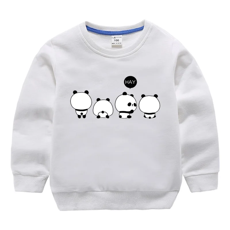 

Children's Spring and Autumn Clothes 4 Panda Print Cartoon Long Sleeve Tops Little Boy's T-Shirt 2-8 Years Old