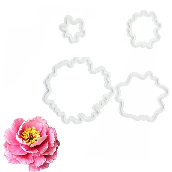 

4pcs Irregular Peony Plastic Fondant Cookie Cutter Set Sugarcraft Biscuit Cake Mold Cupcake Decoration Kitchen baking tool