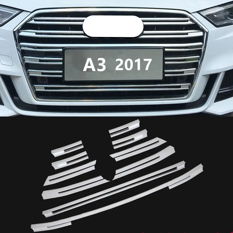 Chrome ABS Car Grille Grill Decorative Cover Trim Bumper Strips For