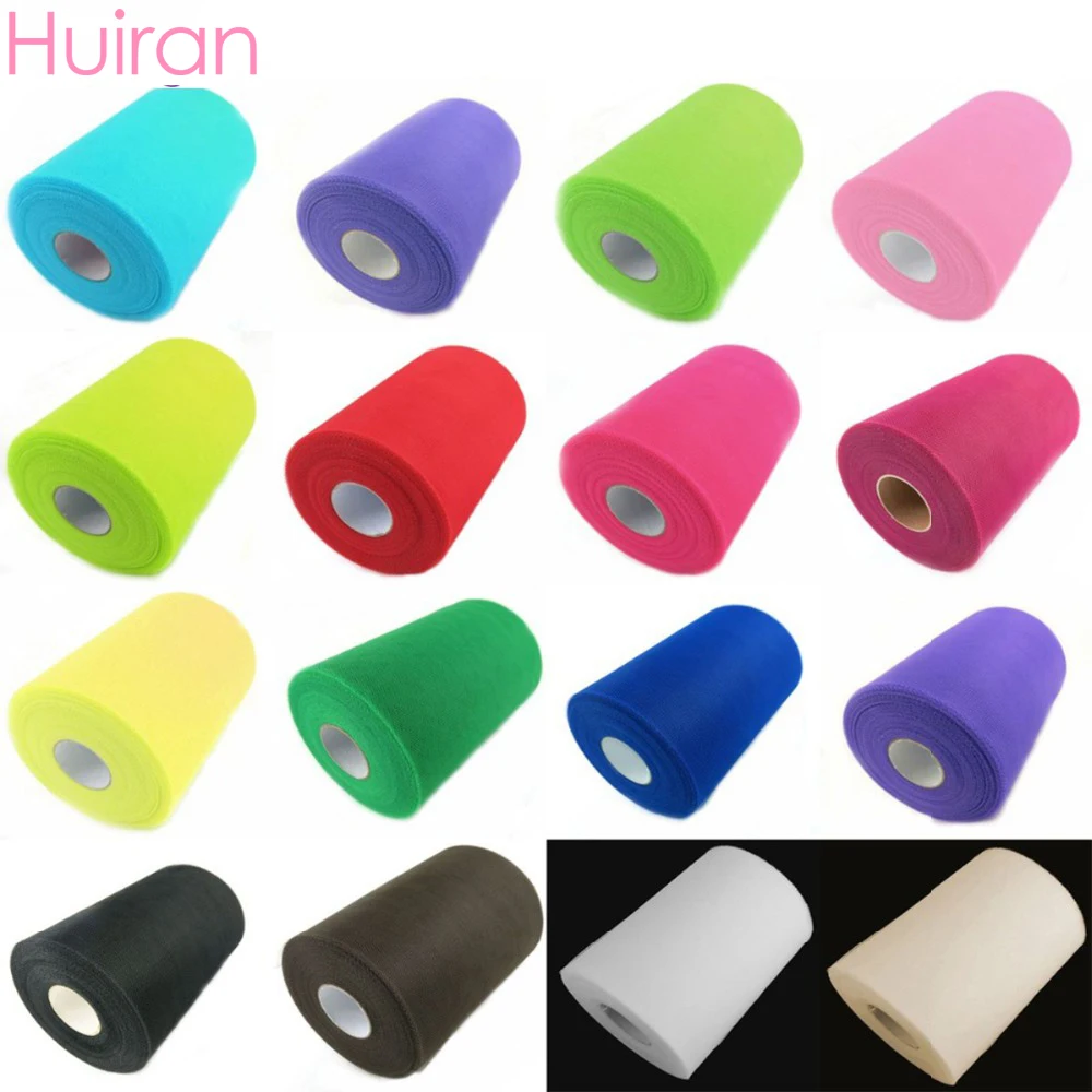 

HUIRAN Tulle Roll Wedding Dress Tulle Fabric Organzation Bride To Be Wedding Party Decor Baby Shower Happy Birthday Party Decor