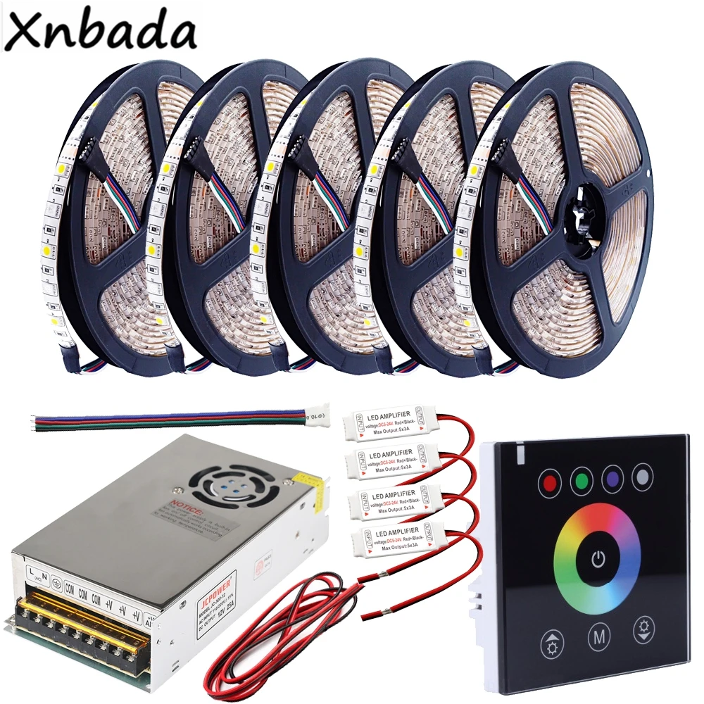 Светодиодная лента 5 ~ 30 м 5050SMD RGBW RGBWW черная светодиодная Сенсорная панель