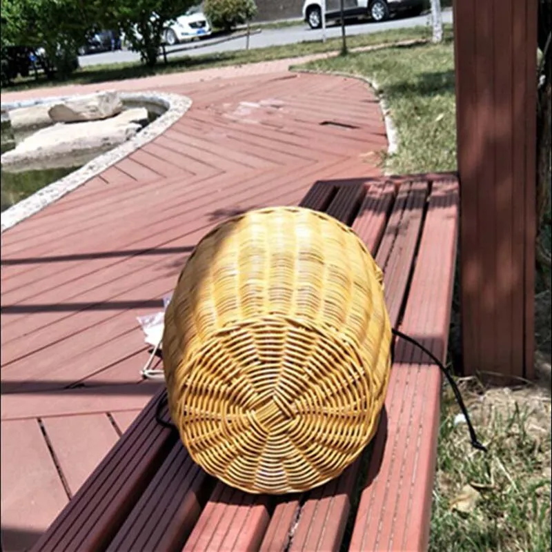

Handbag Women's handbag luxury rattan round bucket bag 2019 summer hot handmade rattan weave bolso mujer New arrive fashion