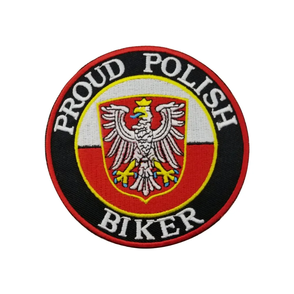 The National Emblem of Poland Proud Polish Customized Design Vest Patch Iron On Front Biker Patch DIY Free shipping for Jacket (1)