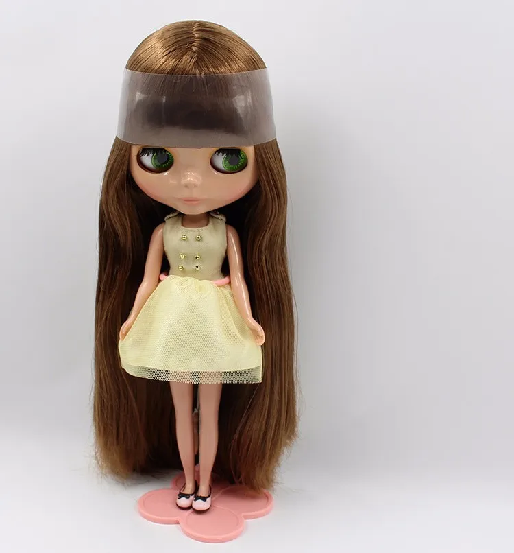 free shipping factory blyth doll bjd brown straight greasy hair tan skin toy gift BL0623 toy gift