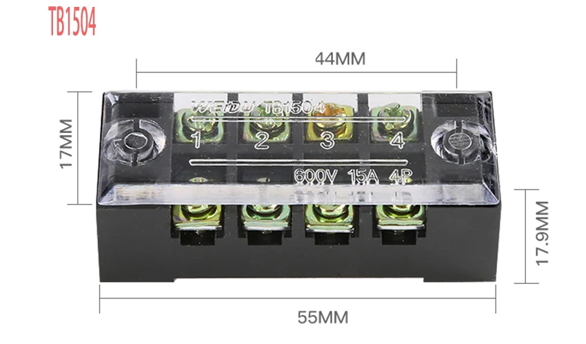 1 шт. двойной ряд Винтовые клеммы Газа 600 В 15A TB-1503/TB1504/TB1506/TB -1508/дополнительно