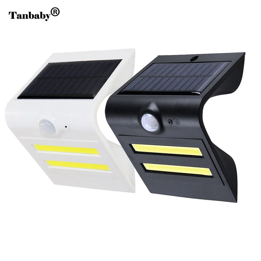 

Tanbaby Solar Powered COB LED Motion Sensor Wall Light Outdoor Waterproof Wall Security Lighting Lamp for Garden Driveway