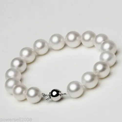 

surprising 11-12MM Fashion Noble White Natural south sea Pearl Bracelet 7.5-8