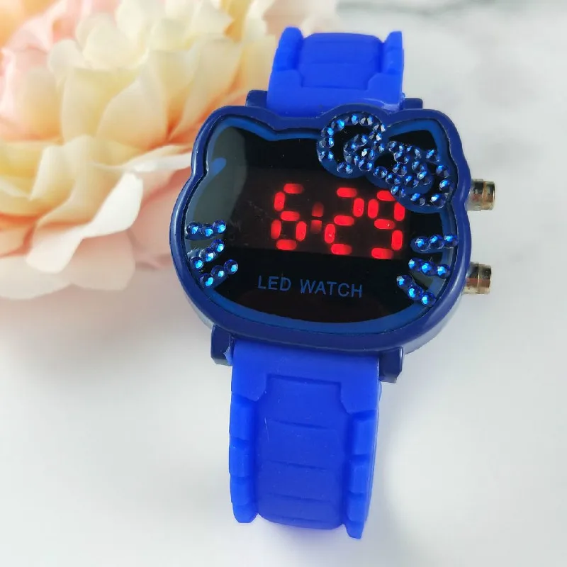 

Led Electronic Watch Hello Kitty Cartoon Cat Multi-function Female Students Table Lovely Children Table Gift kids watches