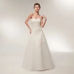 Кружевное свадебное платье с аппликацией 2018 vestido de noiva simples gelinlik простое свадебное платье es W цвета слоновой кости без бретелек свадебное