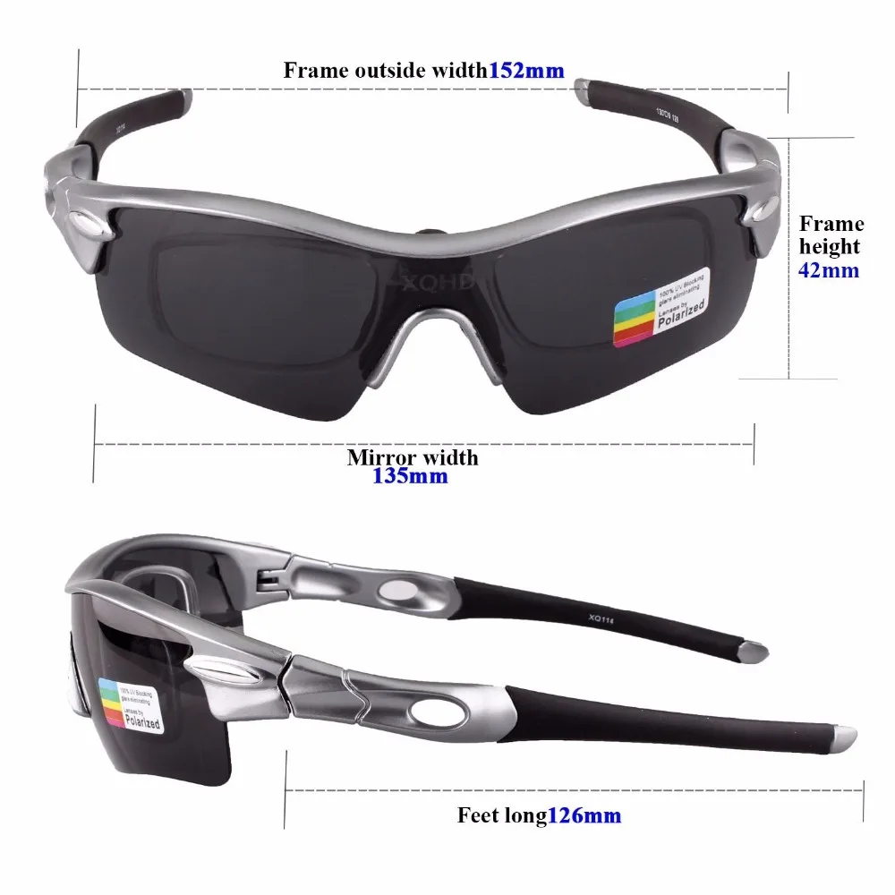 الرجال والنساء الاستقطاب رمادي عدسة مع التبادل الرئيسي 4 وظيفة PC عدسة نظارات رياضية الدراجات نظارات شمسية النظارات الشمسية