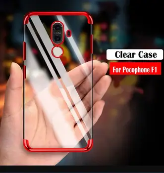 

100pcs/lot Clear Electroplate Frame TPU Soft Case For Xiaomi POCOPHONE F1 8Lite 8X Redmi 6 6A 6PRO A2 Lite Note 6 Note 6Pro