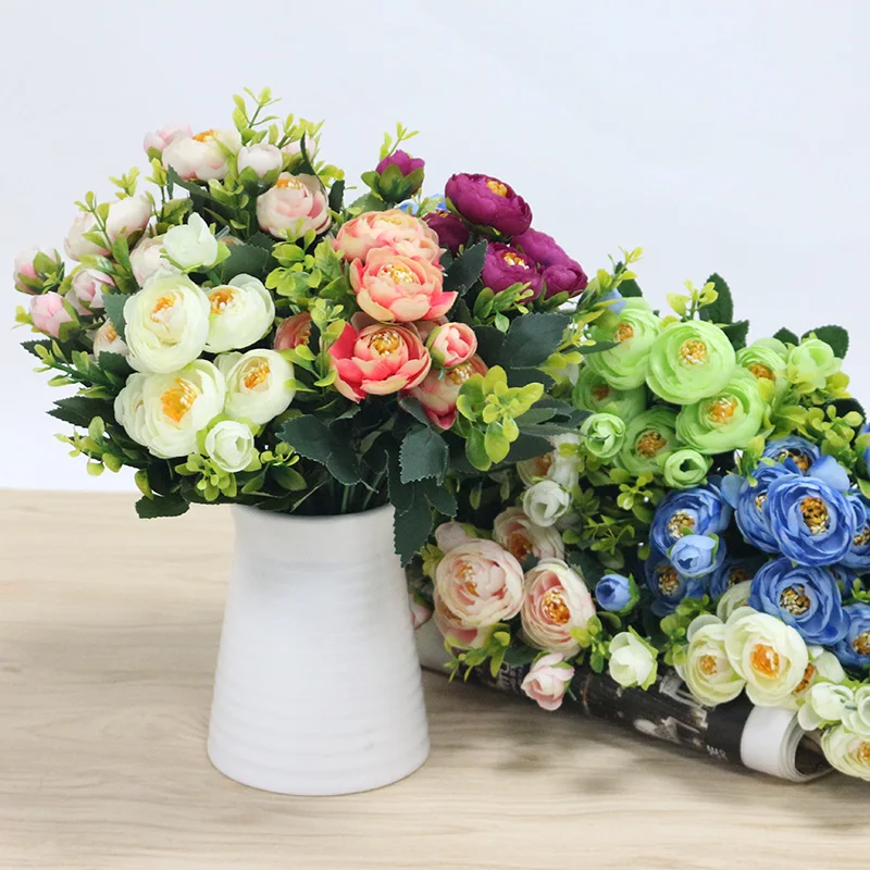 Flone Artificial Flowers High Quality Silk Roses Artificial Flowers For Wedding Fake Flowers Home Garden Decoration Accessories