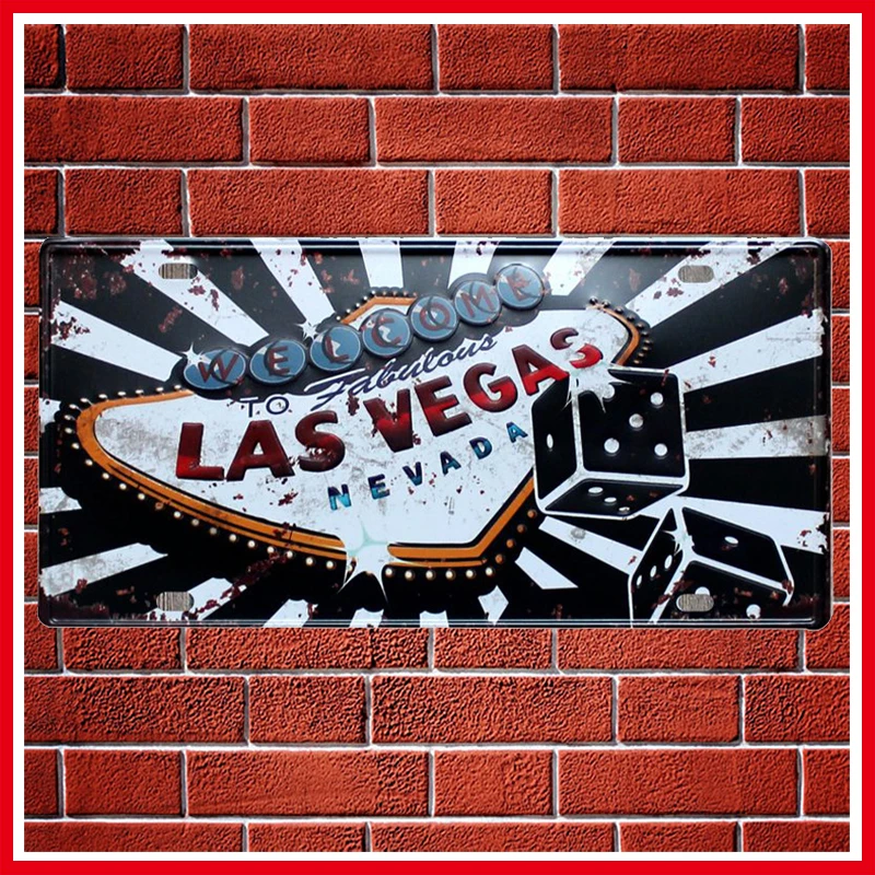 

New Las Vegas Vintage Metal Signs Home Decor Vintage Tin Signs Pub Vintage Decorative Plates Metal Wall Art