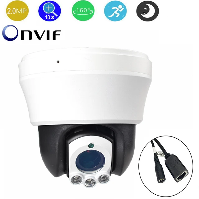 4 дюймовая HD мини Крытая высокоскоростная Купольная ptz камера 1080P 10xoptical zoom IR30m
