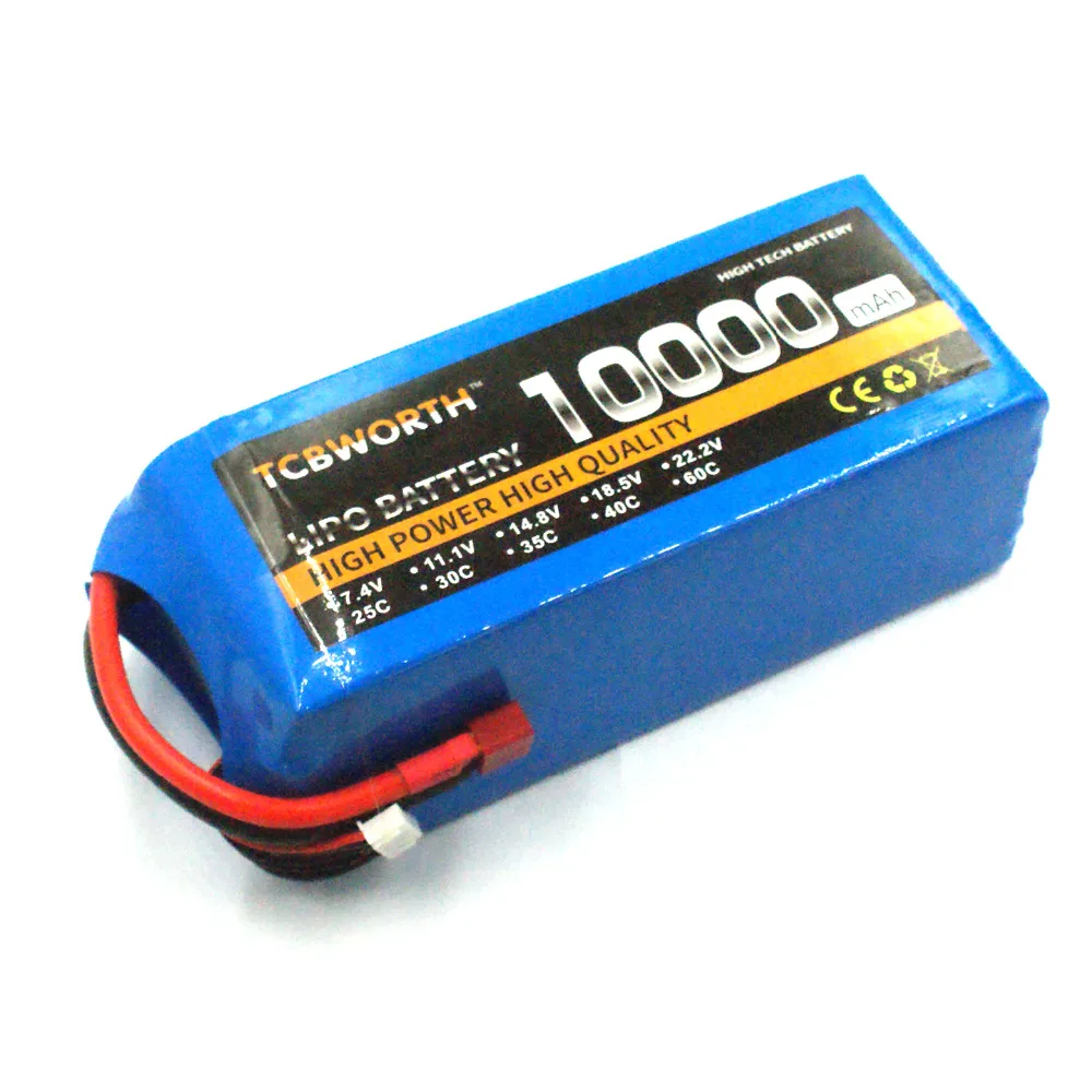 RC LiPo батарея 22,2 V 10000mAh 25C 6S RC литий-полимерные батареи для RC модели самолетов, автомобилей, лодки, дрона, танка, вертолета AKKU TCBWORTH