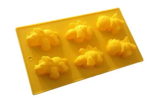 

6 Cavity Dinosaur Cake Baking Molds for Kids Silicone Ice tray Cube Moulds Chocolate DIY Mold