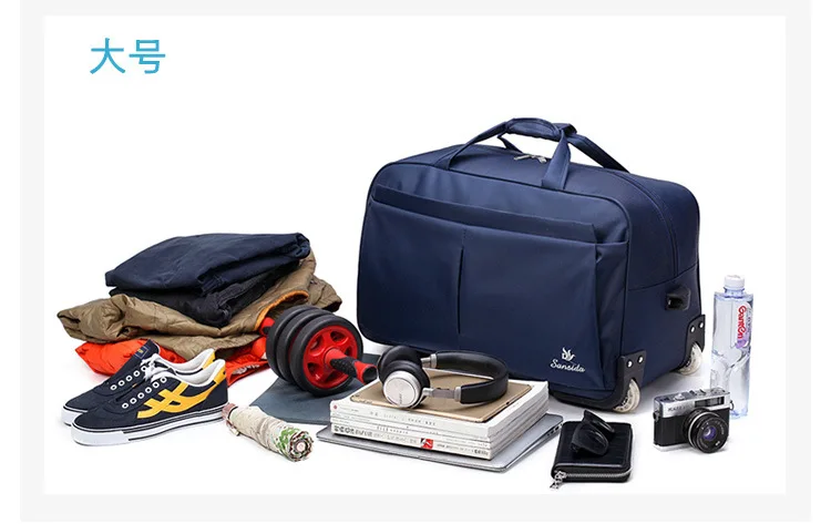 Легкая складная дорожная сумка, новая сумка на колесиках, направляющая колесико для багажа, Большая вместительная оксфордская сумка