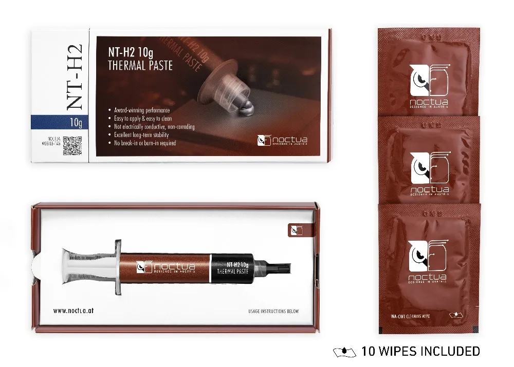 Noctua NT-H2 3,5 г 10 г термопаста ПК компьютер Радиатор термопаста видеокарта процессор GPU кулер термопаста
